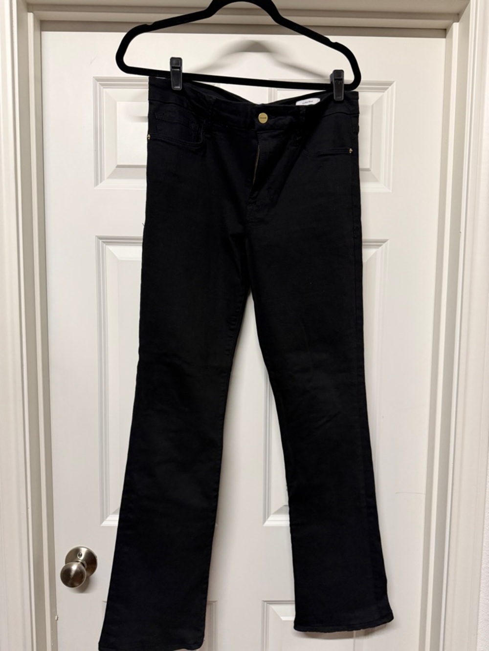 Frame Jeans Black Straight-Leg Pants - 31.
